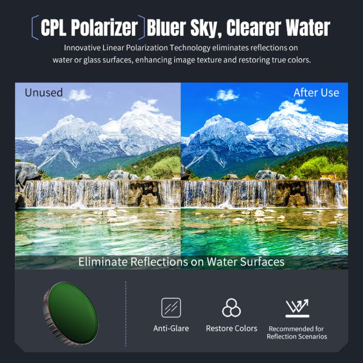 DJI Osmo Action 6 – STARTRC 4-i-1 Filterkit (CPL / ND8 / ND16 / ND32)