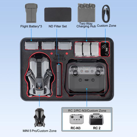 Vattentät hård väska till DJI Mini 5 Pro Fly More Combo