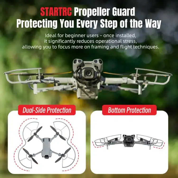 STARTRC DJI Mini 5 Pro: Skyddsring för drönare i svart, skyddar propellrar vid flygning.