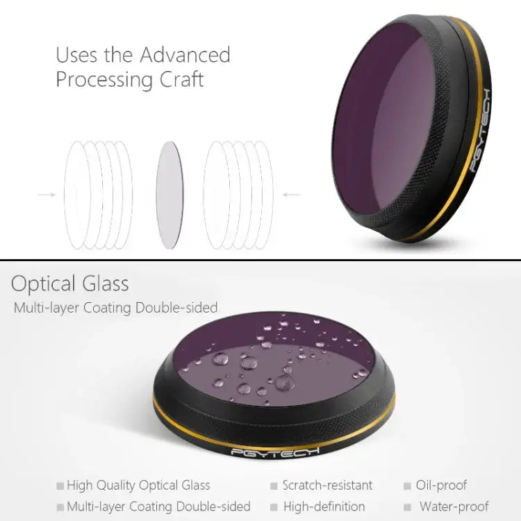 PGYTECH X4S-HD ND4 Gold-edge Lens Filter for DJI Inspire 2 / X4S Gimbal Camera Drone Accessories - Action King