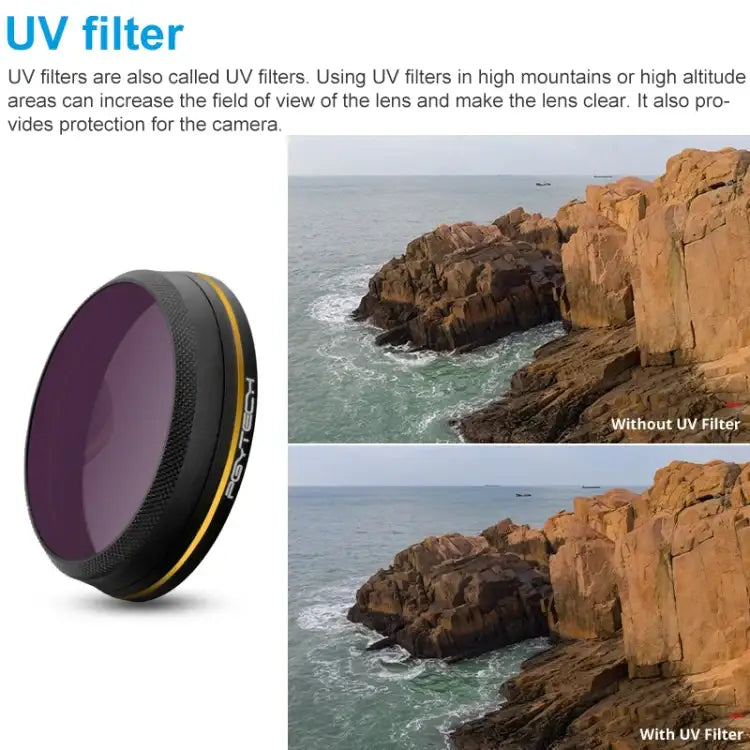 PGYTECH X4S-MRC UV Gold-edge Lens Filter for DJI Inspire 2 / X4S Gimbal Camera Drone Accessories - Action King
