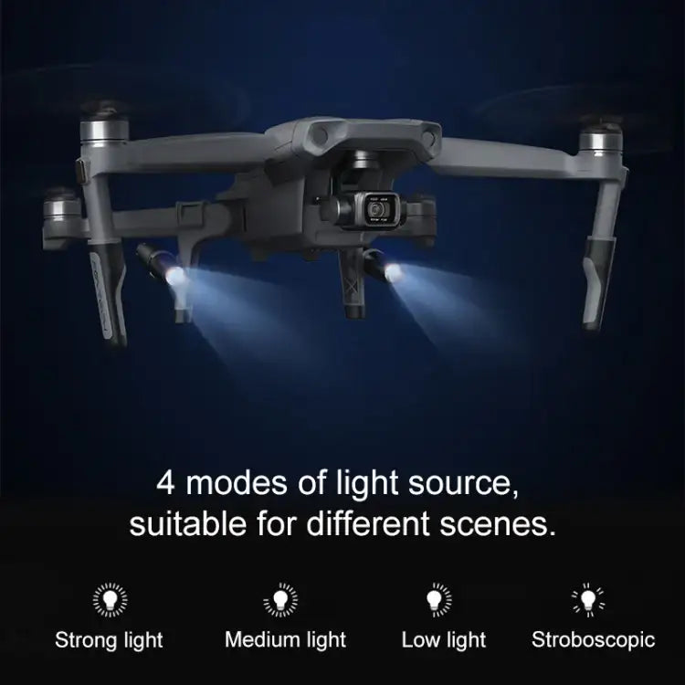 PGYTECH P-16A-038 Portable Heightened Landing Gear Extensions Rack LED Headlamp Set for DJI Mavic Air 2 - Action King