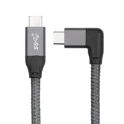 100W USB-C Fullfunktionskabel – 90° Vinklad USB-C till USB-C (E-Mark, 0.5m / 1m / 1.5m)