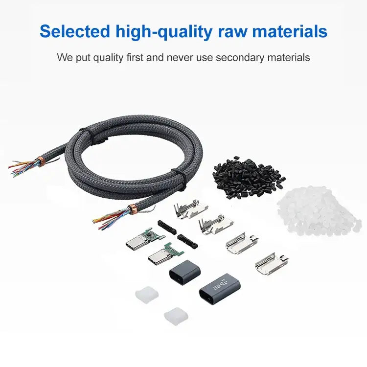 100W USB-C Fullfunktionskabel – 90° Vinklad USB-C till USB-C (E-Mark, 0.5m / 1m / 1.5m)