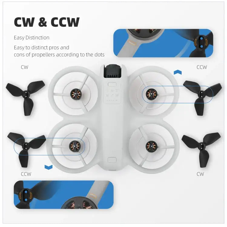 DJI Neo 3-blads propeller för optimal flygning, vit, set om 4