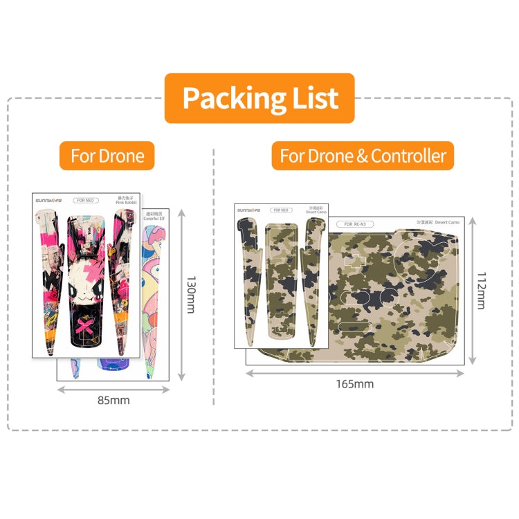 DJI Neo Drönardekaler: Svart skyddsdekal med rött mönster applicerad på drönarkroppen. Skyddar mot repor.