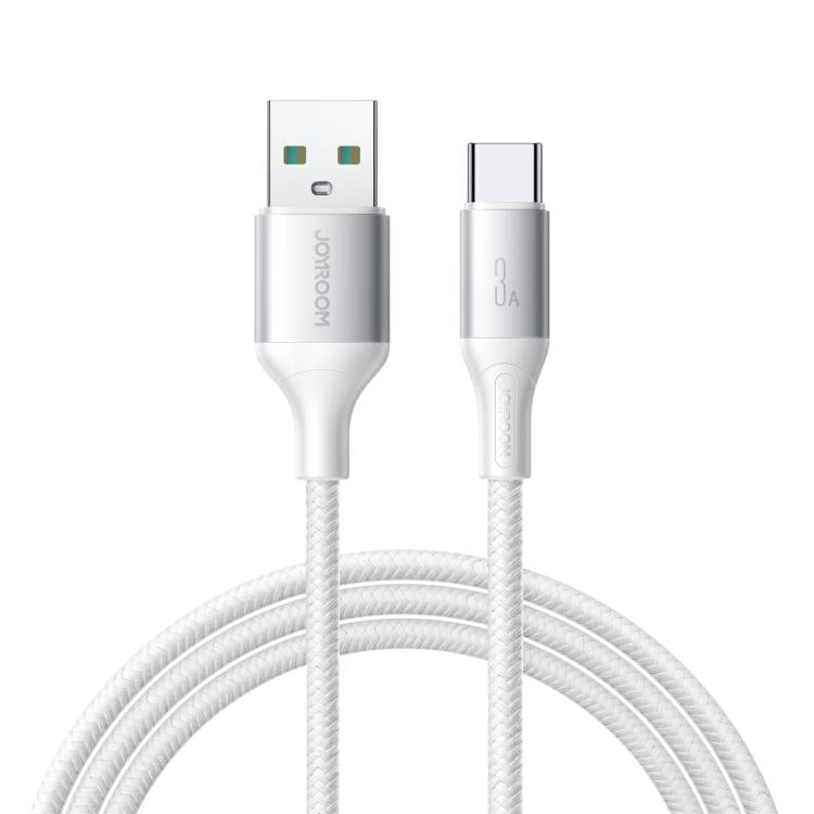 JOYROOM USB-C Laddkabel för Snabbladdning 60W, flätad nylon, svart. Optimal för snabb laddning och dataöverföring.