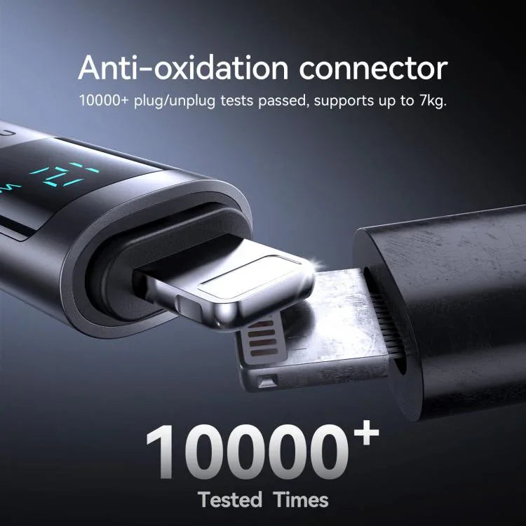 JOYROOM S-A16 Pro Prism Series 3A USB till 8-Pin (Lightning) Snabbladdningskabel med digital display – 1,2m