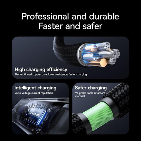 JOYROOM S-A16 Pro Prism Series 3A USB till 8-Pin (Lightning) Snabbladdningskabel med digital display – 1,2m