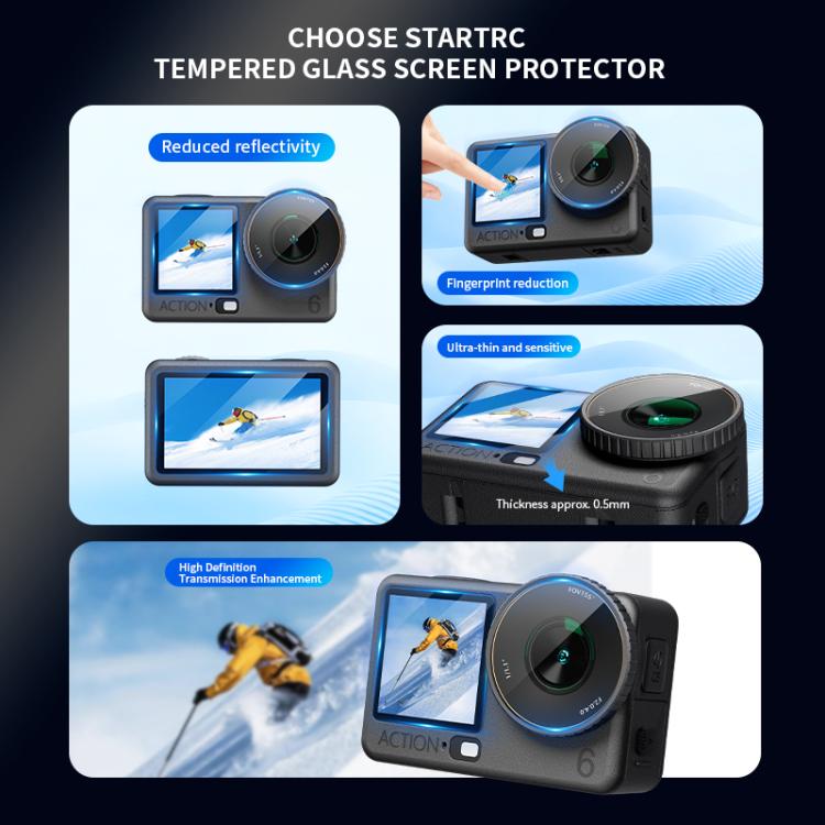 STARTRC 3-i-1 Linsskydd & Härdat Glas till Fram- och Baksida