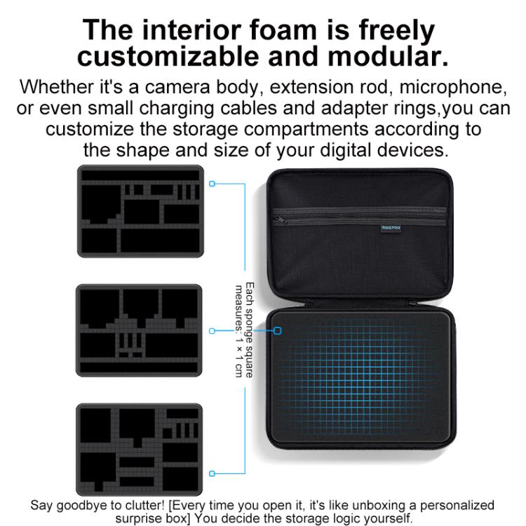 RUIGPRO Förvaringsväska Digital för Elektronik, svart, kompakt och organiserande för mindre enheter.
