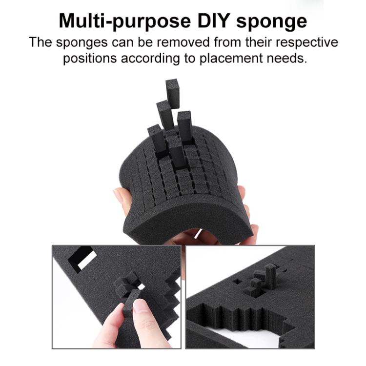 RUIGPRO förvaringsväska digital för elektronik, svart, kompakter design med fack för kablar.