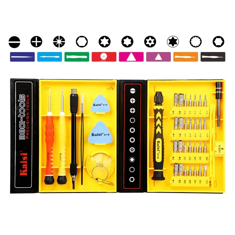 Verktygskit 38 delar - Skruvmejslar / Bits i praktiskt fodral - Action King