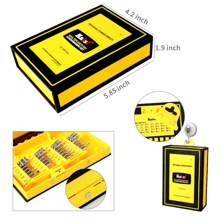 Verktygskit 38 delar - Skruvmejslar / Bits i praktiskt fodral - Action King