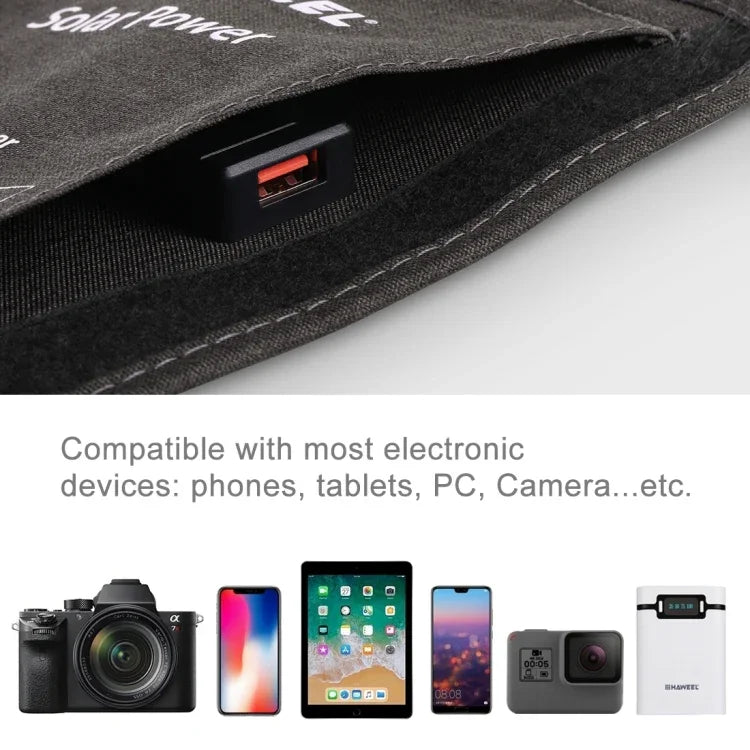 Portabel Solpanel 14 W – Vikbar, Lätt och Effektiv Laddning för Outdoor & Resor