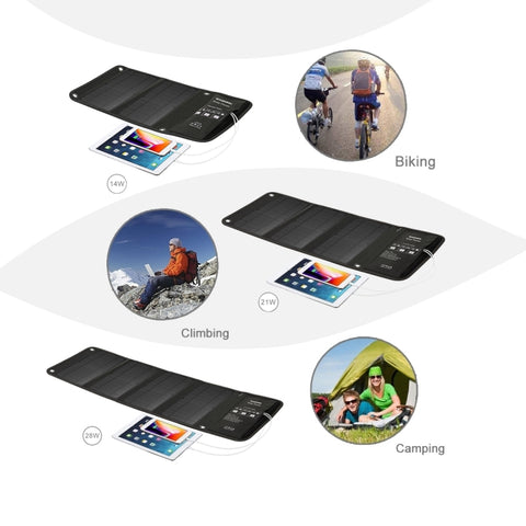 HAWEEL 21W Vikbar Solpanel med Snabbladdning
