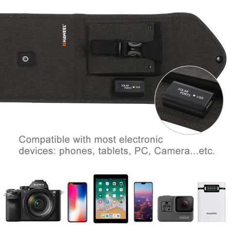 HAWEEL 14W Vikbar Solpanel