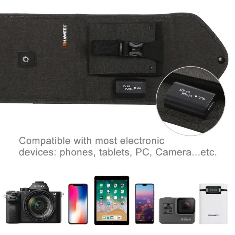 Portabel Solpanel 14W – Vikbar, Lätt & Effektiv Laddning med USB