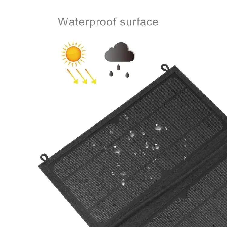 Portabel Solpanel 12W – Lätt, Vikbar & Effektiv Snabbladdning med USB & Type-C