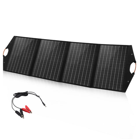 HAWEEL 100W Vikbar Solpanel med USB, Type-C & DC