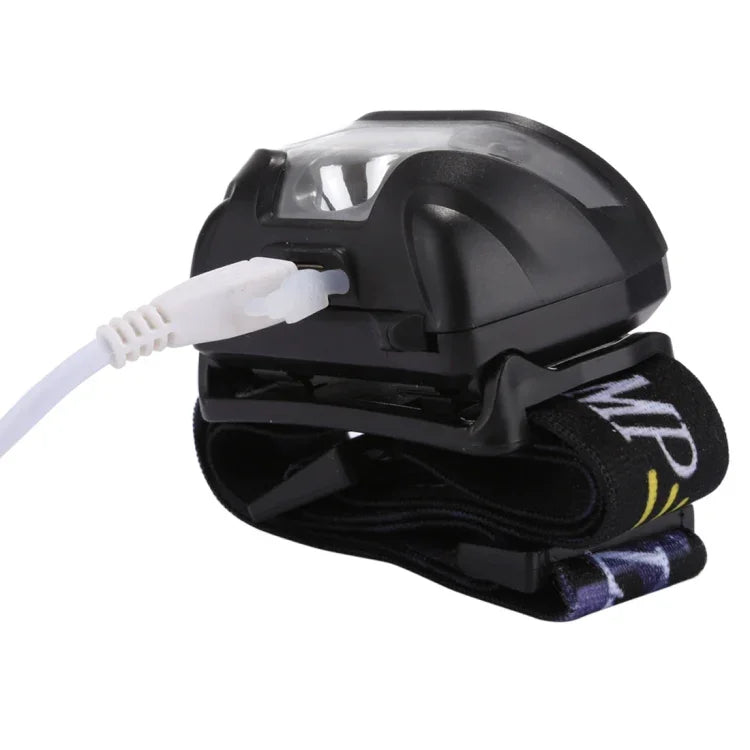 140LM Outdoor Mini USB-laddningsbar pannlampa med rörelsesensor