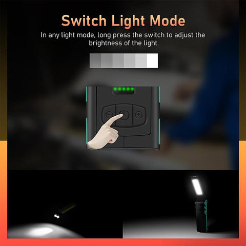 ES106 IP44 Vattentät COB Arbetslampa – USB-uppladdningbar