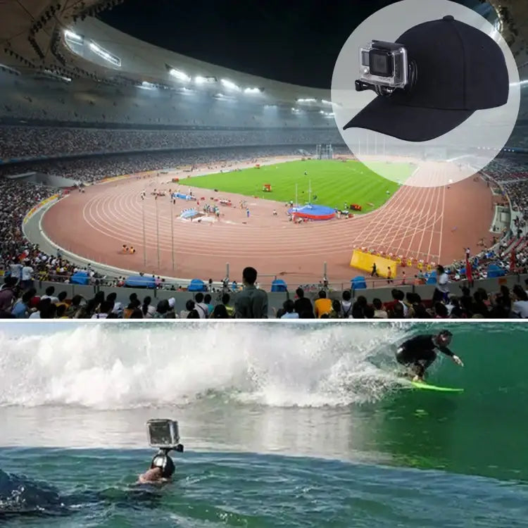 Outdoor Sun Hat Topi Baseball Cap with Camera Stand Holder Mount for GoPro & SJCAM & Xiaomi Xiaoyi Sport Action Camera - Action King
