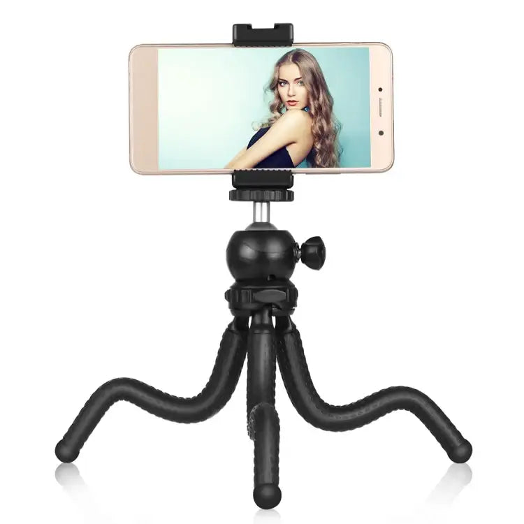 PULUZ Mini Octopus Flexible Tripod Holder with Ball Head & Phone Clamp + Tripod Mount Adapter & Long Screw for SLR Cameras, GoPro, Cellphone, Size: 25cmx4.5cm - Action King
