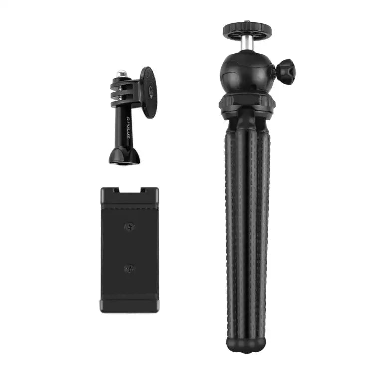 PULUZ Mini Octopus Flexible Tripod Holder with Ball Head & Phone Clamp + Tripod Mount Adapter & Long Screw for SLR Cameras, GoPro, Cellphone, Size: 25cmx4.5cm - Action King