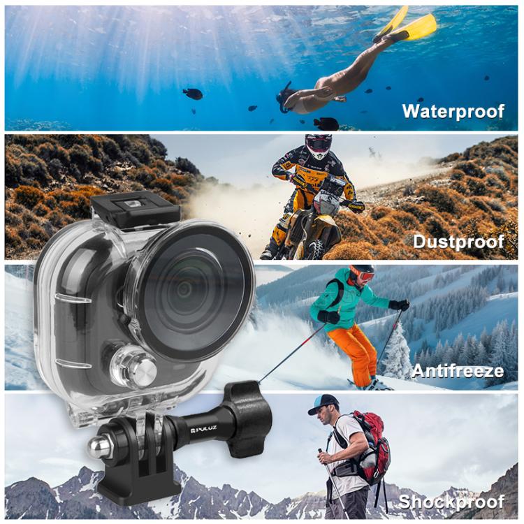 Vattentätt fodral för Insta360 GO, för äventyr under och över vattenytan, skyddar mot stötar och repor.