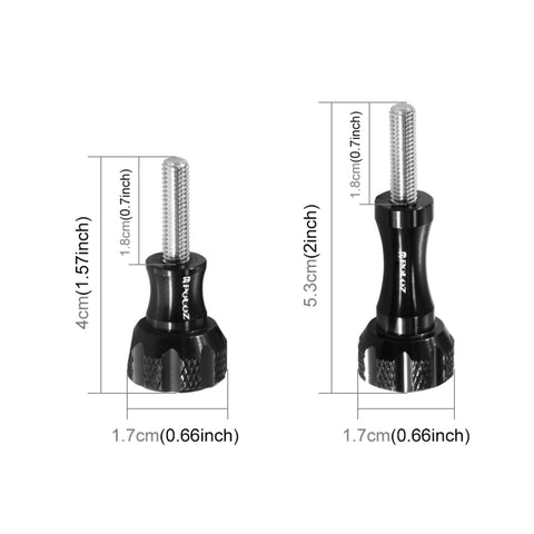 PULUZ CNC Aluminum Thumb Knob Stainless Bolt Nut Screw Set for GoPro, Insta360, DJI and Other Action Cameras - Action King