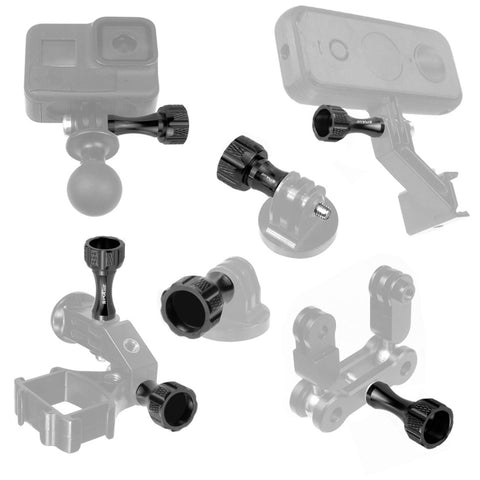 PULUZ CNC Aluminum Thumb Knob Stainless Bolt Nut Screw Set for GoPro, Insta360, DJI and Other Action Cameras - Action King