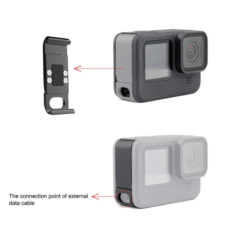 PULUZ Metal Battery Side Interface Cover for GoPro HERO13 Black /12 Black /11 Black /10 Black /9 Black - Action King