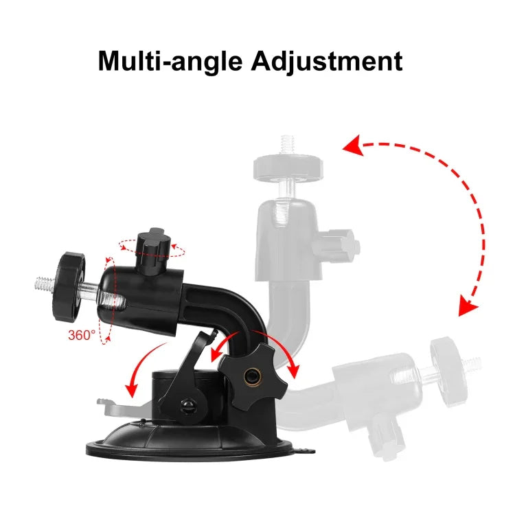 PULUZ Car Suction Cup Mount with Phone Clamp / Screw / Tripod Adapter - Action King