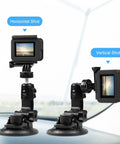 PULUZ Car Suction Cup Mount with Phone Clamp / Screw / Tripod Adapter - Action King