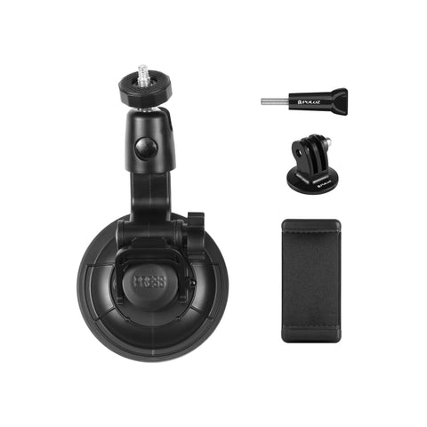 PULUZ Car Suction Cup Mount with Phone Clamp / Screw / Tripod Adapter - Action King