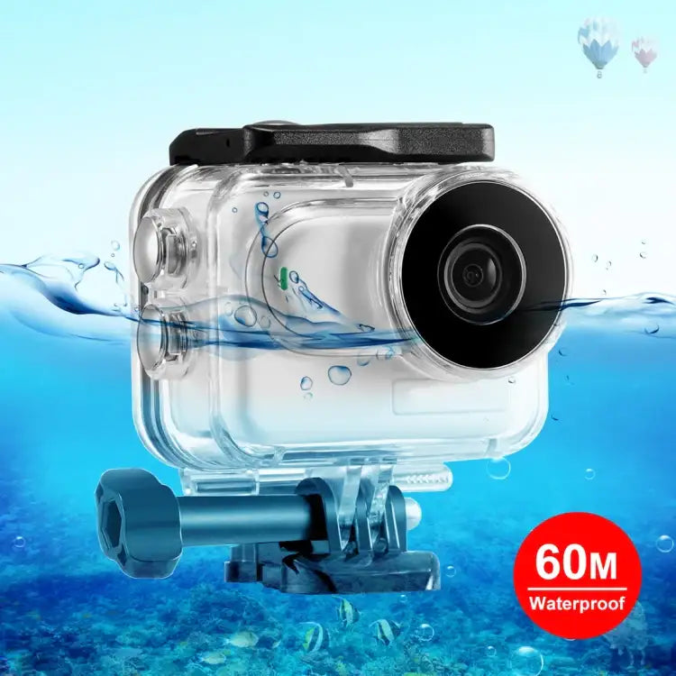 For Insta360 GO 3 PULUZ 60m Underwater Waterproof Housing Case with Base Adapter & Screw - Action King