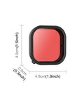 PULUZ Square Housing Diving Color Lens Filter For GoPro HERO13 Black /12 Black /11 Black /10 Black /9 Black, Only for PU527 Diving Case - Action King