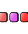 PULUZ Square Housing Diving Color Lens Filter For GoPro HERO13 Black /12 Black /11 Black /10 Black /9 Black, Only for PU527 Diving Case - Action King