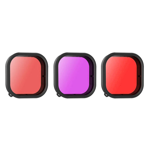 PULUZ Square Housing Diving Color Lens Filter For GoPro HERO13 Black /12 Black /11 Black /10 Black /9 Black, Only for PU527 Diving Case - Action King