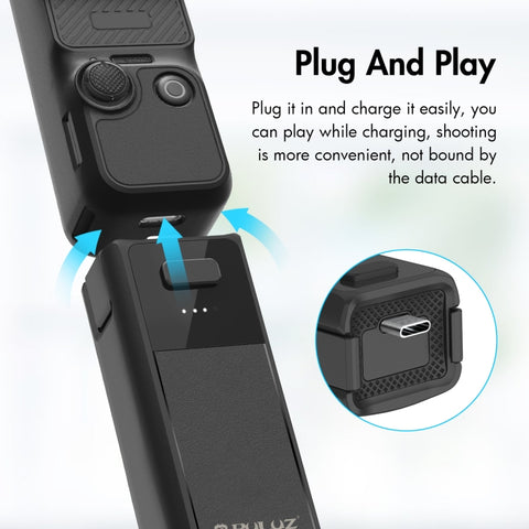 For DJI Osmo Pocket 3 PULUZ High-Capacity 2800mAh Battery Grip - Action King