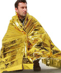 Compact Lightweight Aluminized Windproof Waterproof Emergency Blanket Body Wrap Survival Sheet for Outdoor 140 x 210cm - Action King