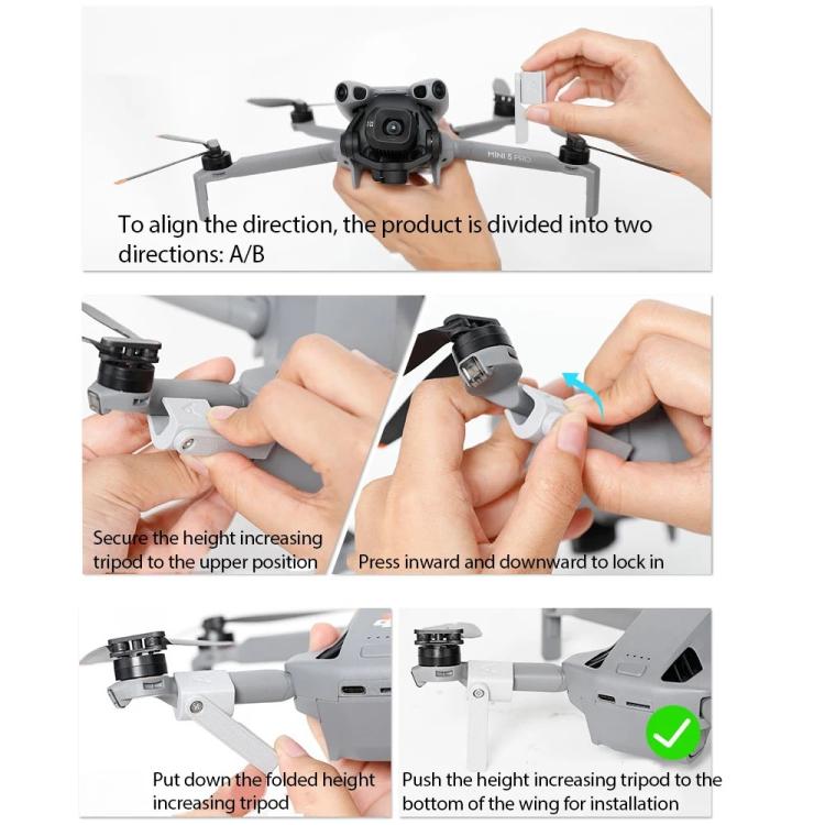 Fällbart Icke-Avtagbart Landningsställsförhöjare för DJI Mini 5 Pro