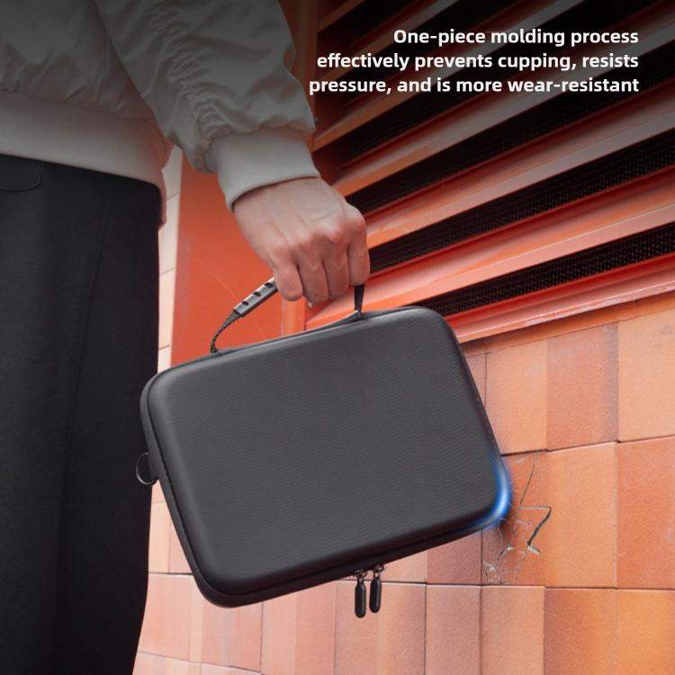 Mångsidig förvaringsväska för actionkamera, skyddar utrustning vid transport.