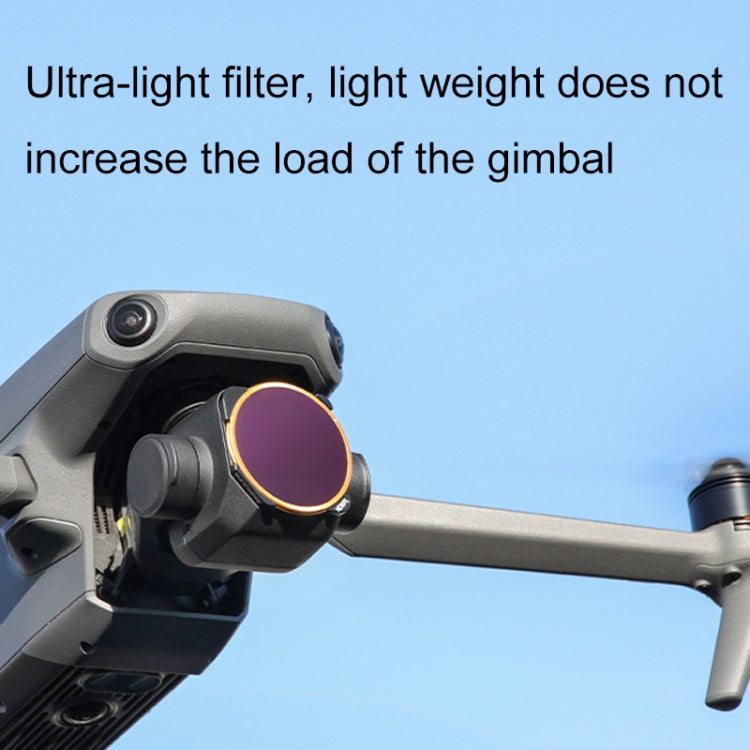 Sunnylife Mavic 3 filterkit för optimal bildkvalitet i olika ljusförhållanden, svart ram.