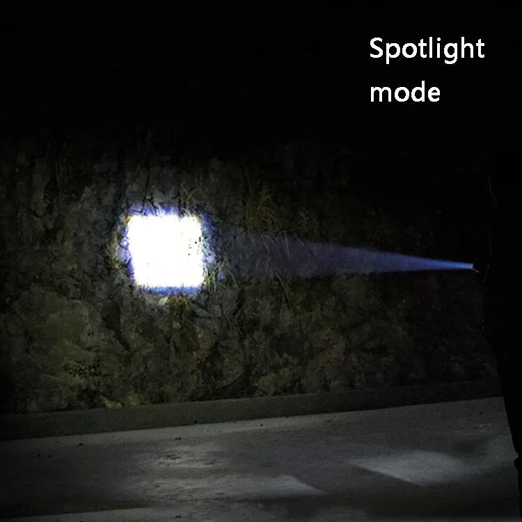 Teleskopisk stark LED-ficklampa med zoom, starkt ljus och magnet – uppladdningsbar
