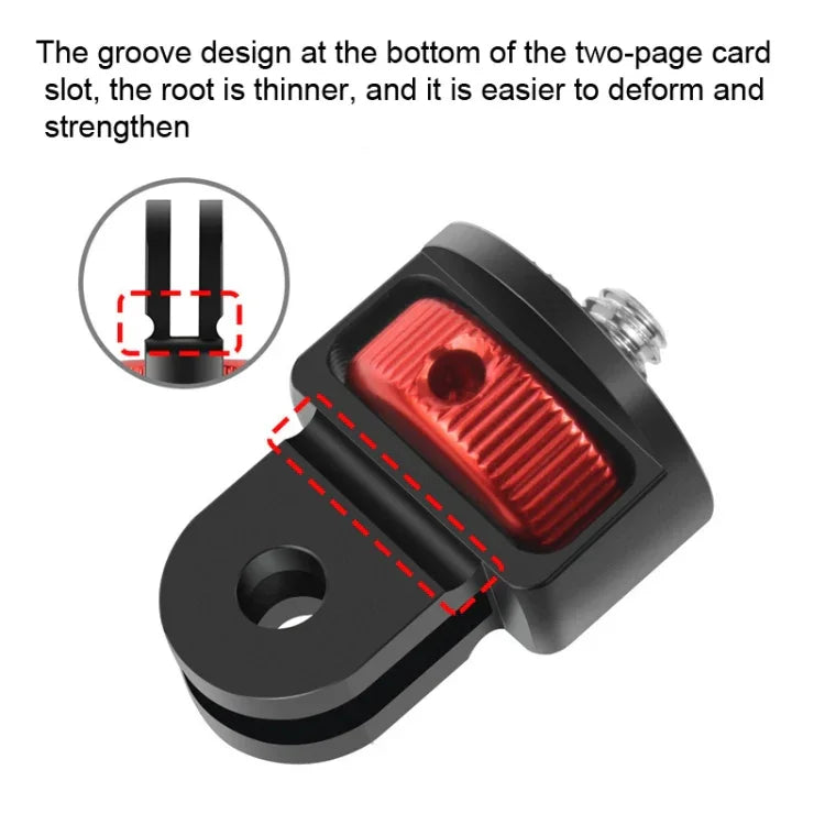 1/4-tums skruvadapter till stativ för GoPro, Insta360 & andra actionkameror – CNC-aluminium - Action King