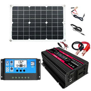 Komplett Solkraftsystem – Inverter 300W + 30A Laddningsregulator + 18W Solpanel