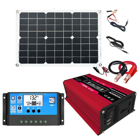 Komplett Solkraftsystem – Inverter 300W + 30A Laddningsregulator + 18W Solpanel