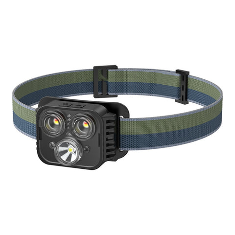 USB-laddningsbar vattentät pannlampa för löpning, fiske och camping